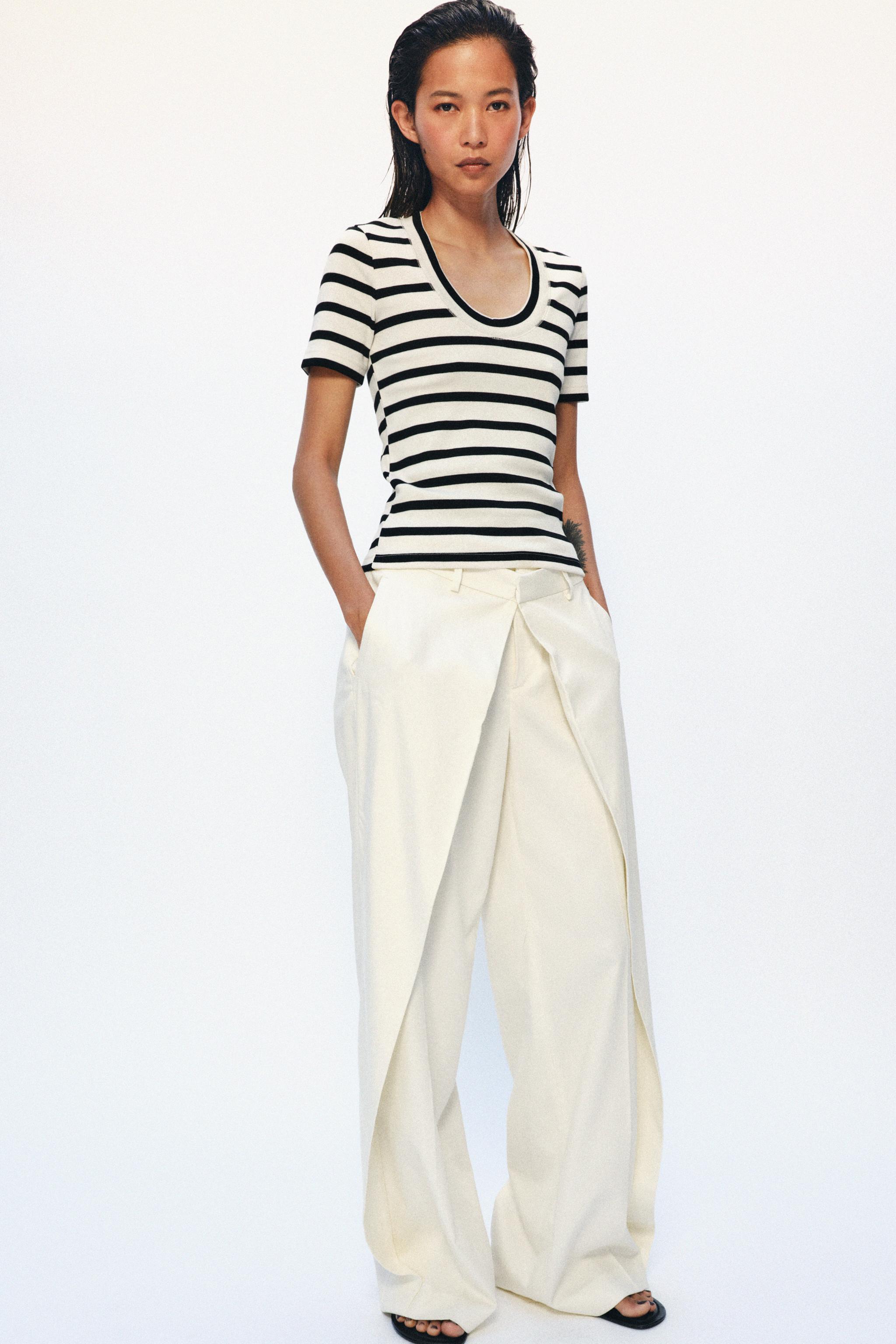 ROUND NECK RIBBED T-SHIRT